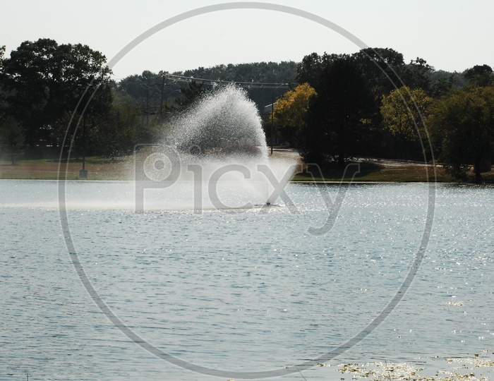 Water Sprinklers in a Lake