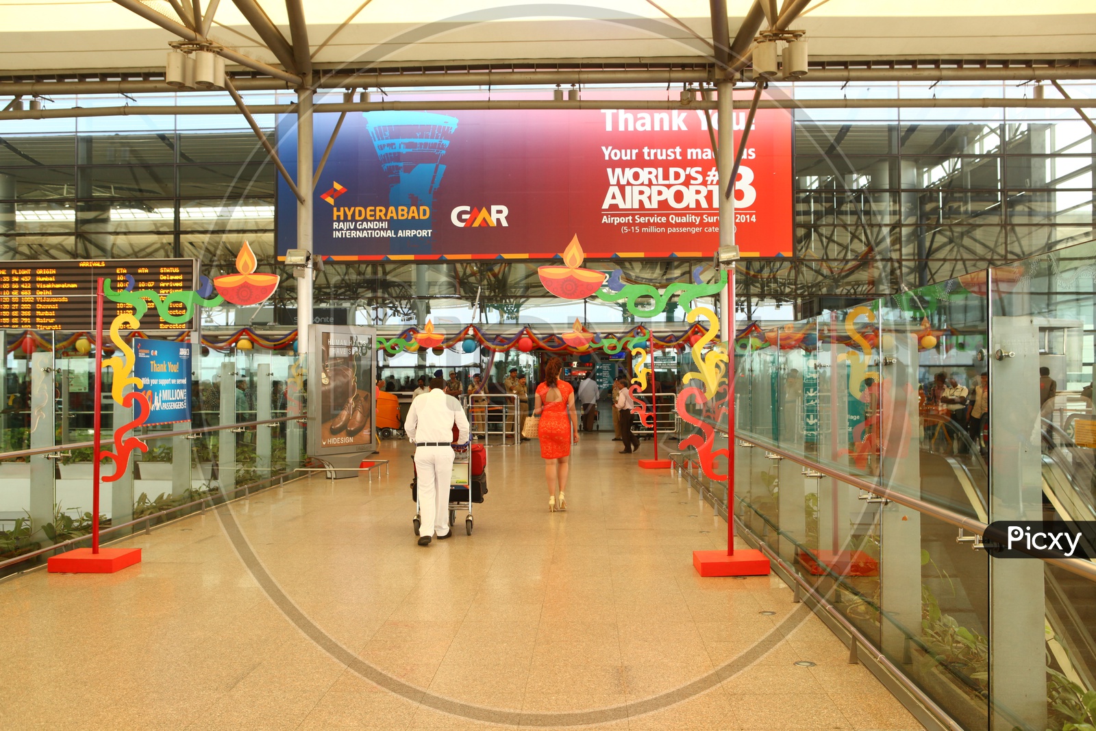 RGIA Airport Entrance With Passenger Travel Scenes