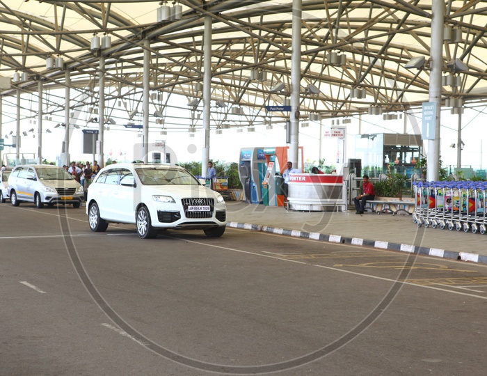 Audi Car In   a Airport entrance