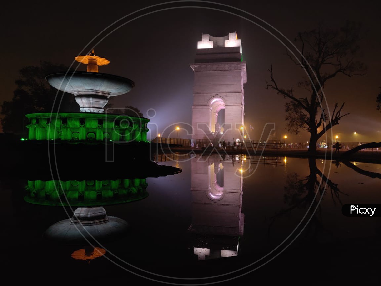 Reflection near INDIA Gate