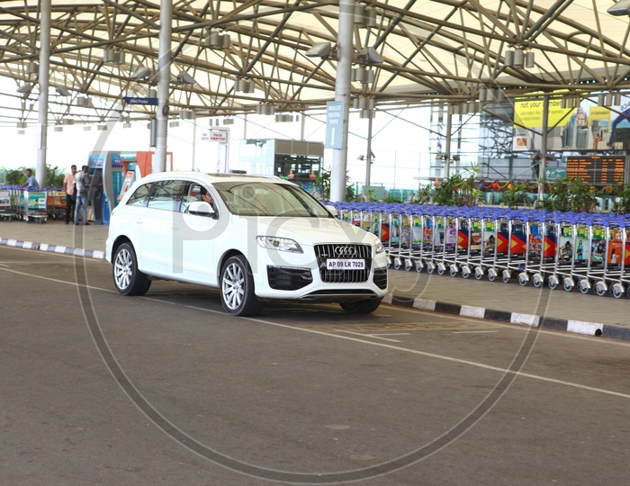 Audi Car In   a Airport entrance