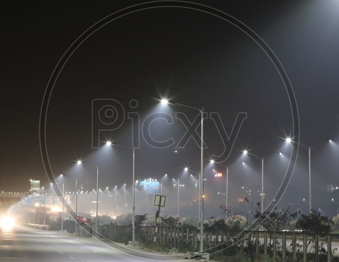 Light Posts  on Nehru Outer Ring Road  Hyderabad