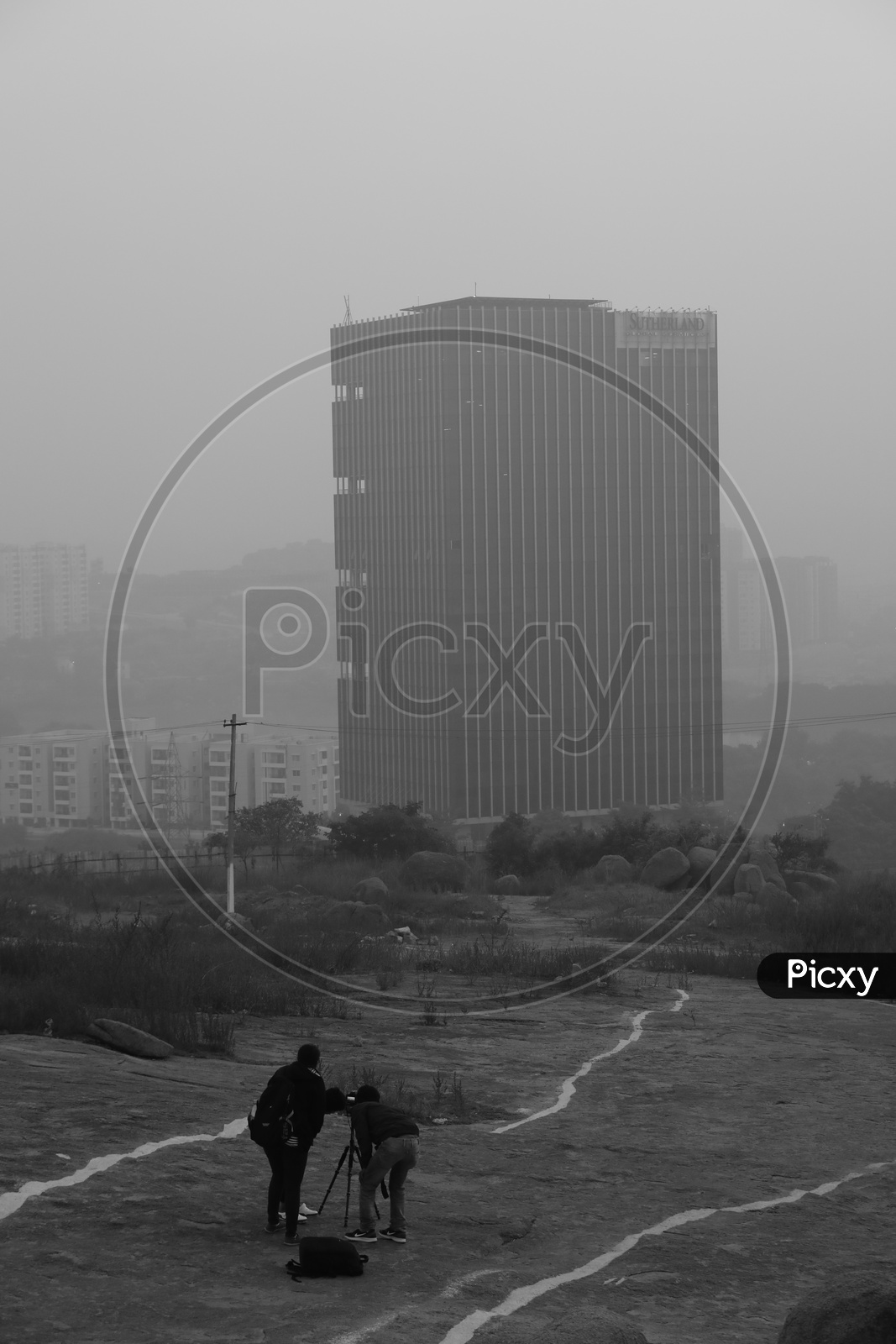 Photographers On Kajaguda Hills Capturing The High Rise Buildings With City Scape View
