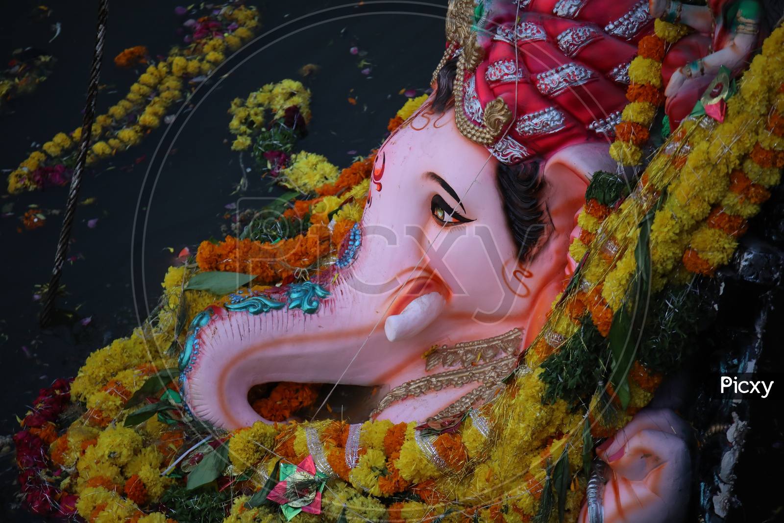 Ganesh Idols Visarjan Nimarjan In Hussain Sagar Lake At Tankbund During Ganesh Festival