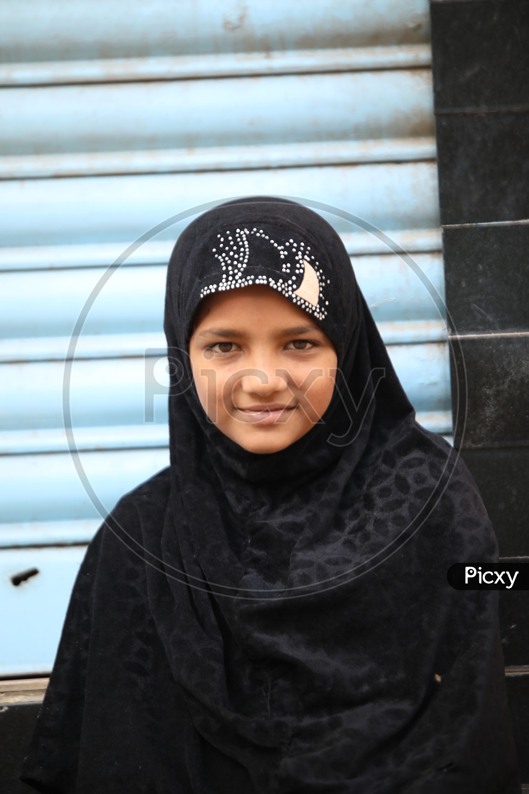 Portrait Of a Young Muslim Girl Wearing Burkha