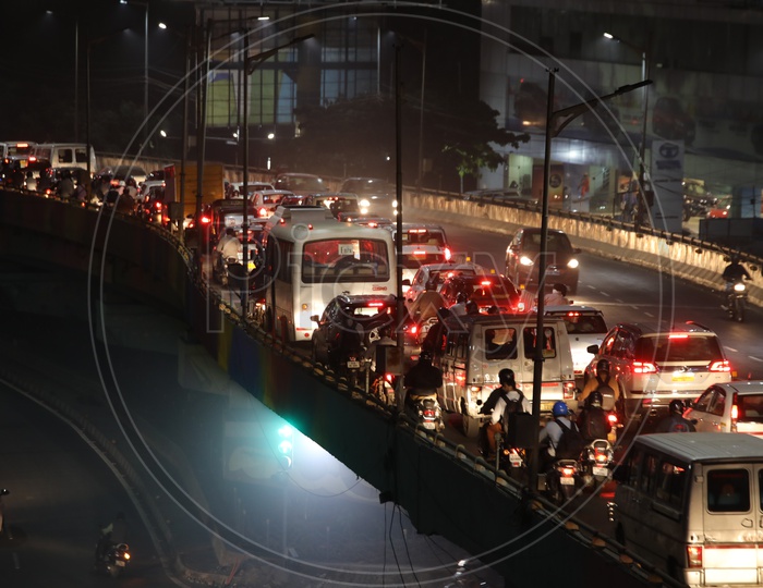 Commuting Vehicles on an Flyover Bridge