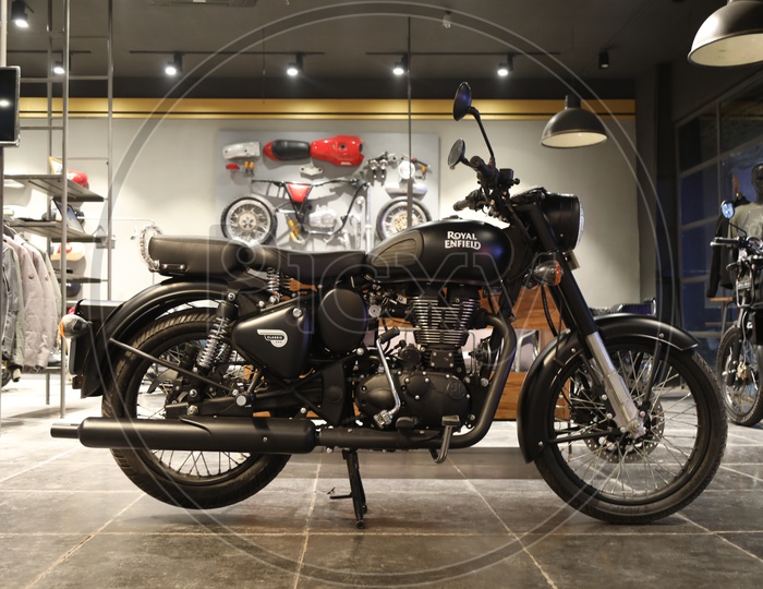 Royal Enfield Bike in a Showroom
