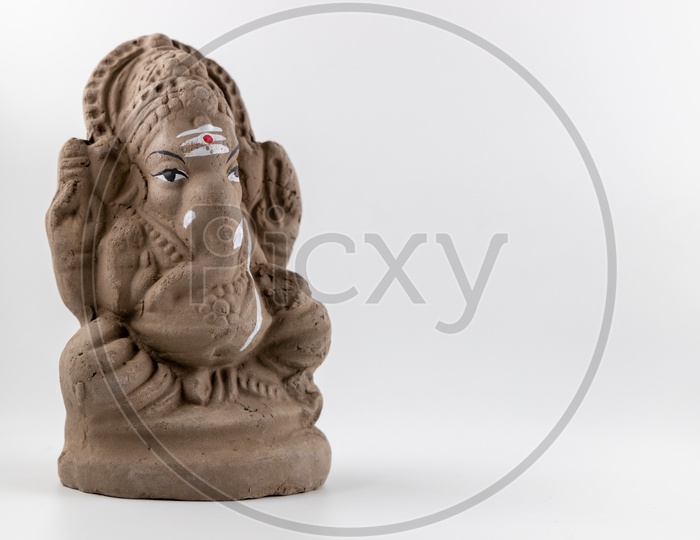 Eco Friendly ganesh idol made of clay.