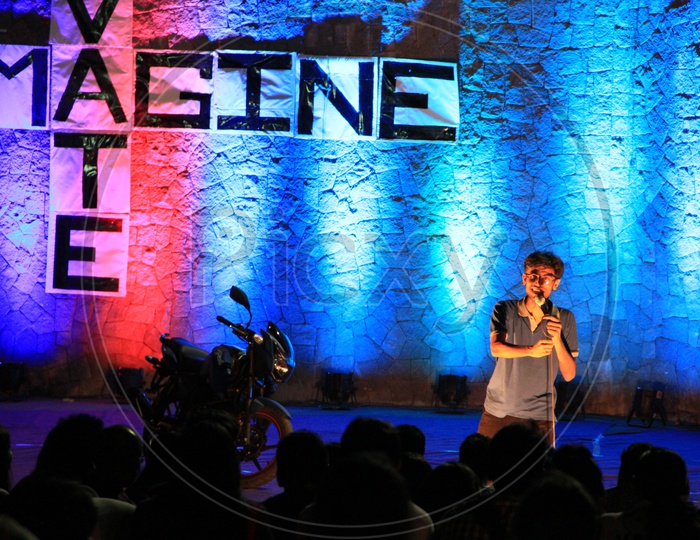 Standup Comedy Artist  Performing On  Stage in an Event