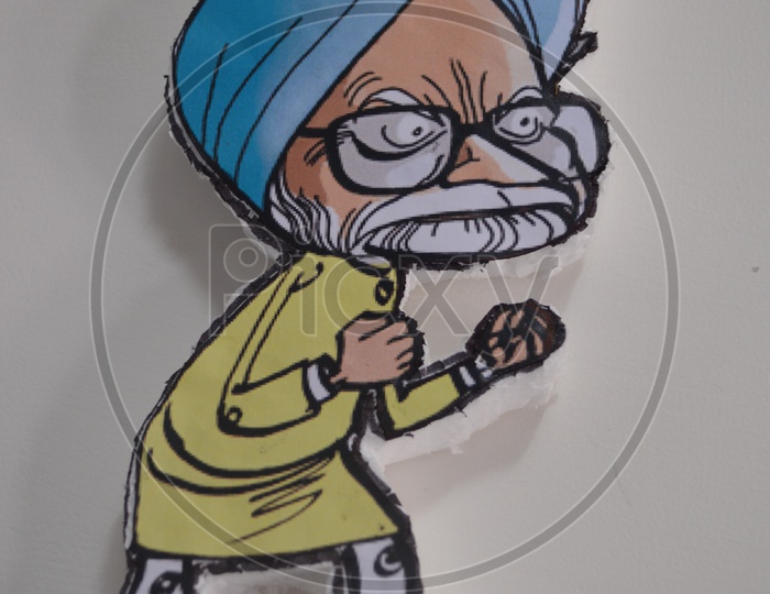 Cartoon of Manmohan Singh