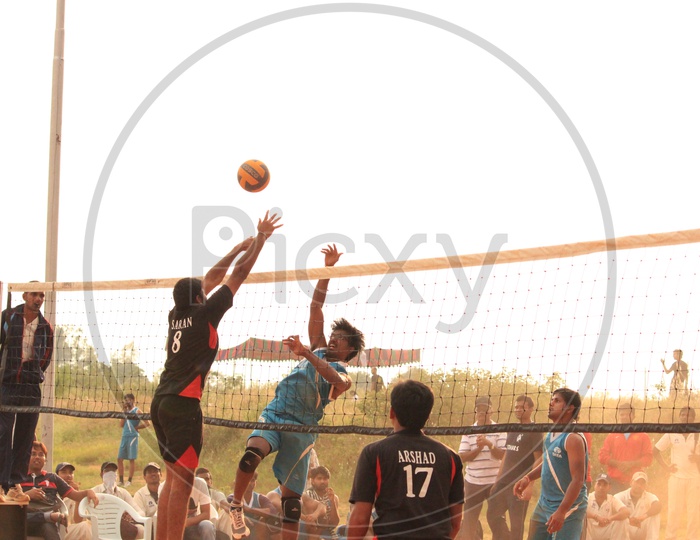 Young Indian Men Playing Volleyball in IMT Hyderabad