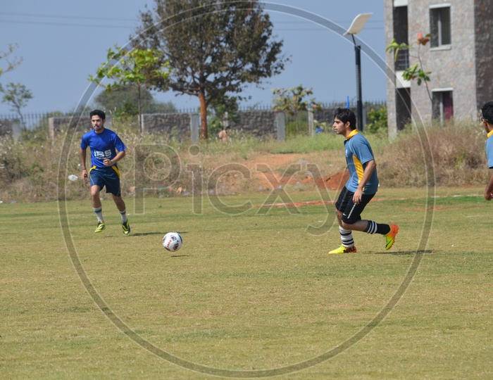 Students Playing Football in IMT Hyderabad Campus