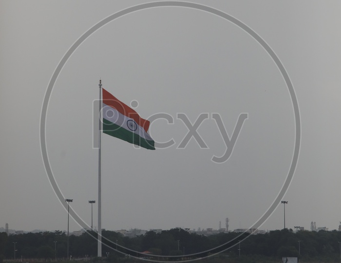 Indian National Flag At Hussain Sagar