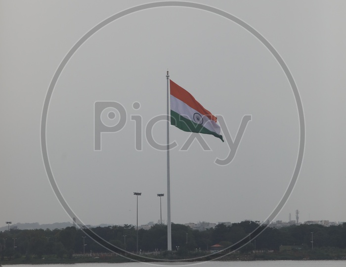 Indian National Flag At Hussain Sagar