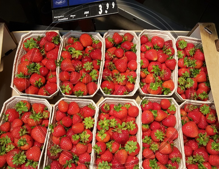 Strawberry Fruits in a Store