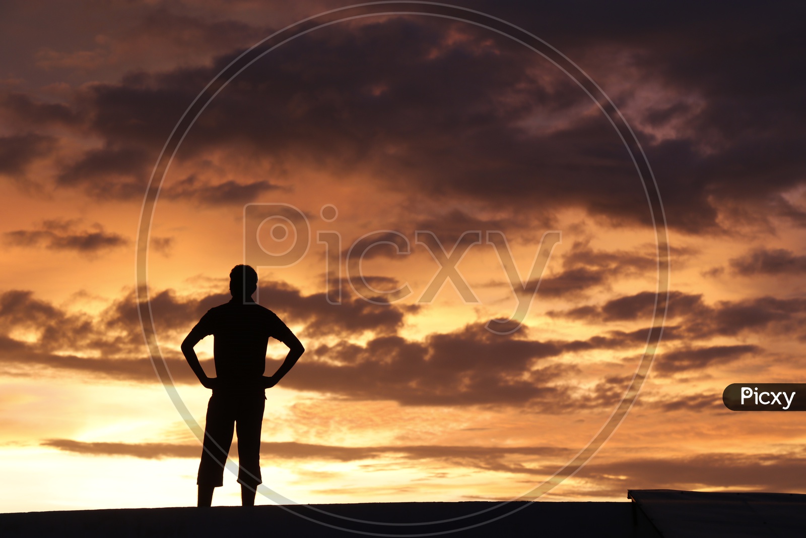 man standing alone silhouette