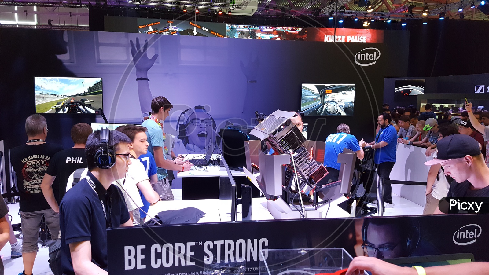 Gamer's Playing Games at Intel Stall
