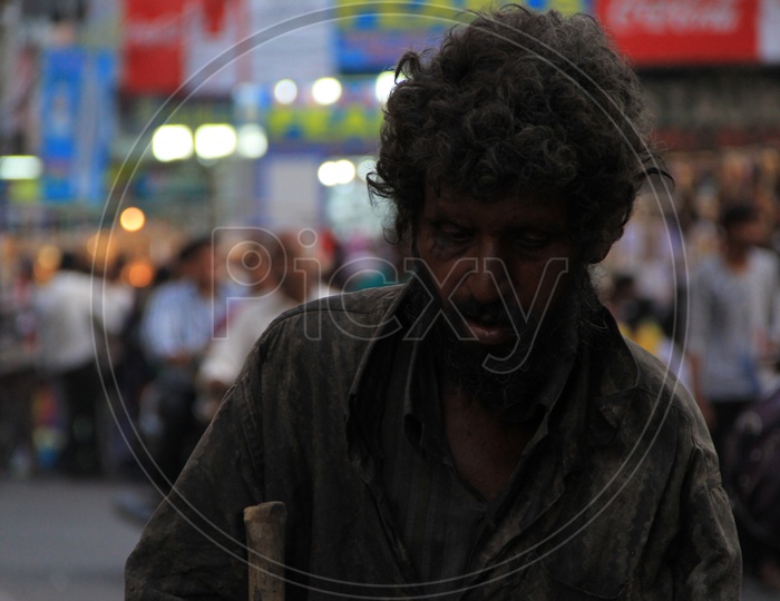 Beggar Around The Charminar Streets