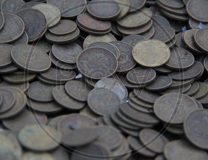 Indian Old Currency Coins  Rupee Coins Closeup