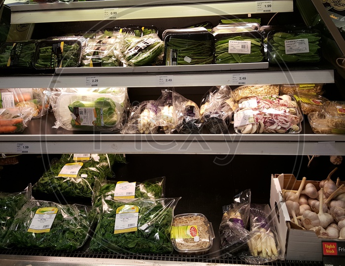 Frozen Vegetables in Store