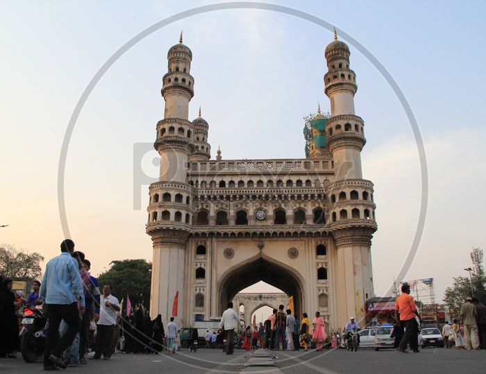 Busy Charminar Streets With People