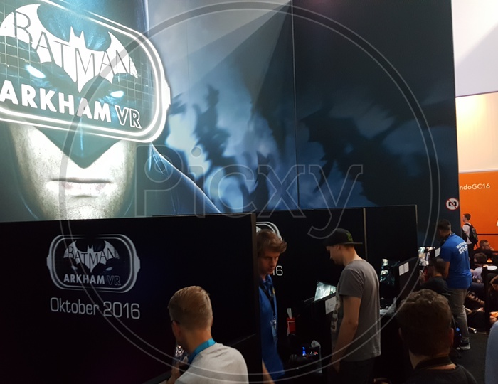 Gamer Playing Batman Arkham Virtual Reality Game