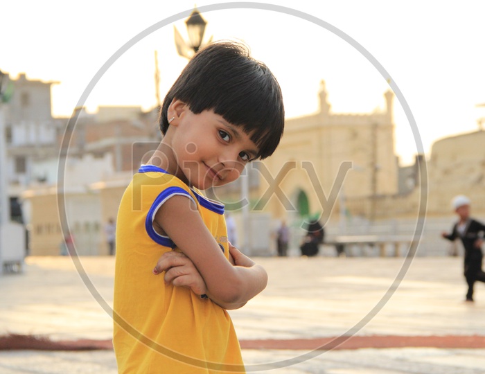 Young  Girl Child At Mecca Masjid