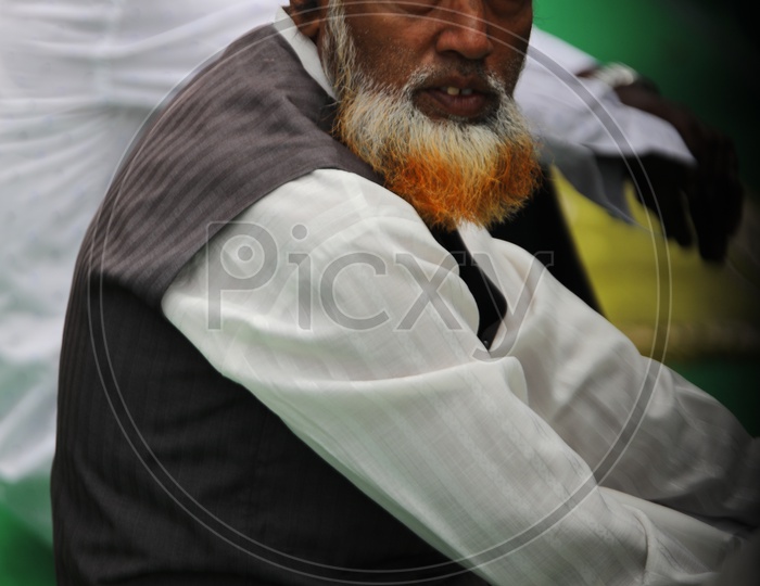 Muslim Man At Ramzan Ramdan Prayers  At Jama Masjid
