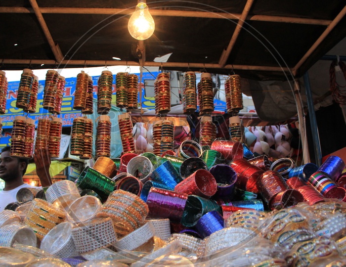 Bangle Vendor Stalls Around Charminar Streets