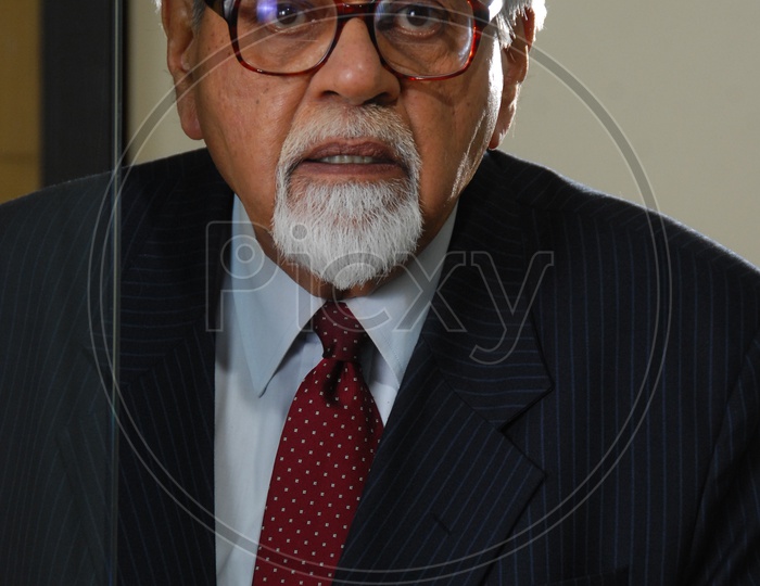 Indian Old Man With  Expression on Face