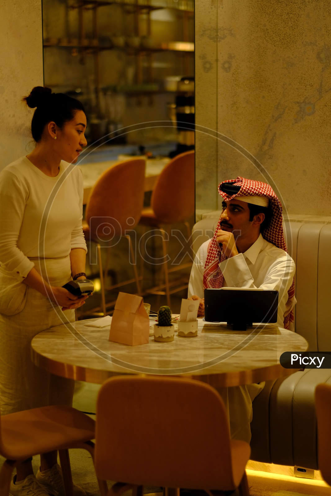 A Sheikh in a Qatar Restaurant