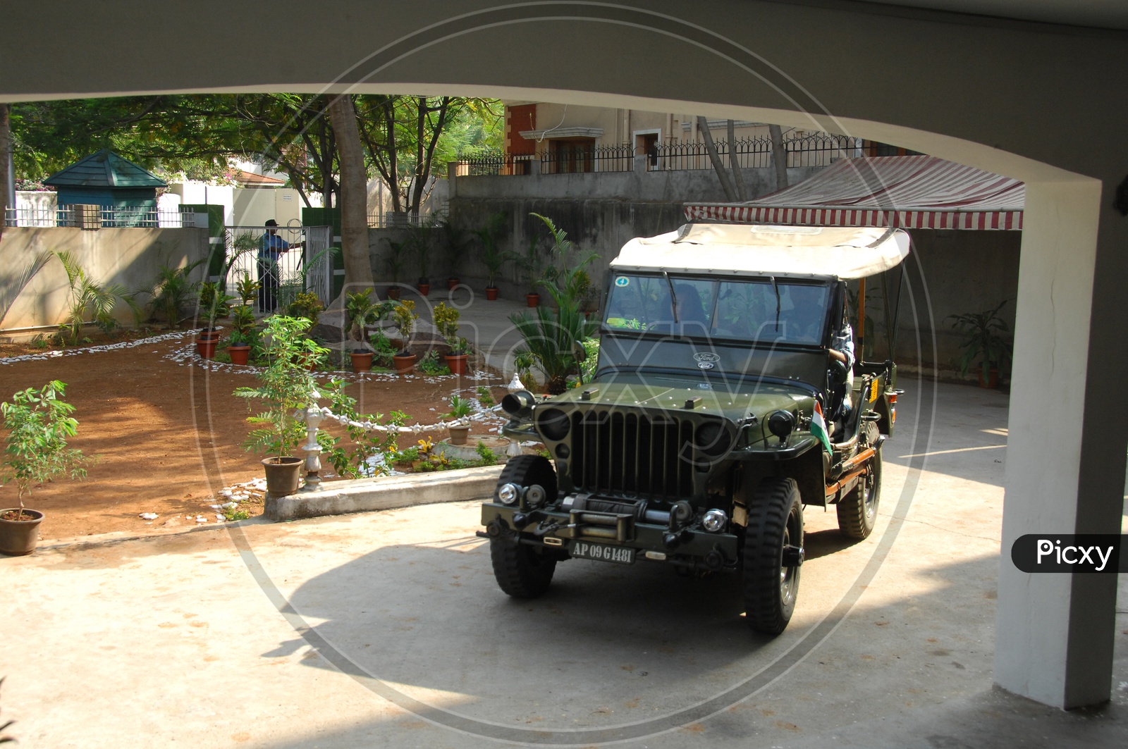 Jeep in a House Compound