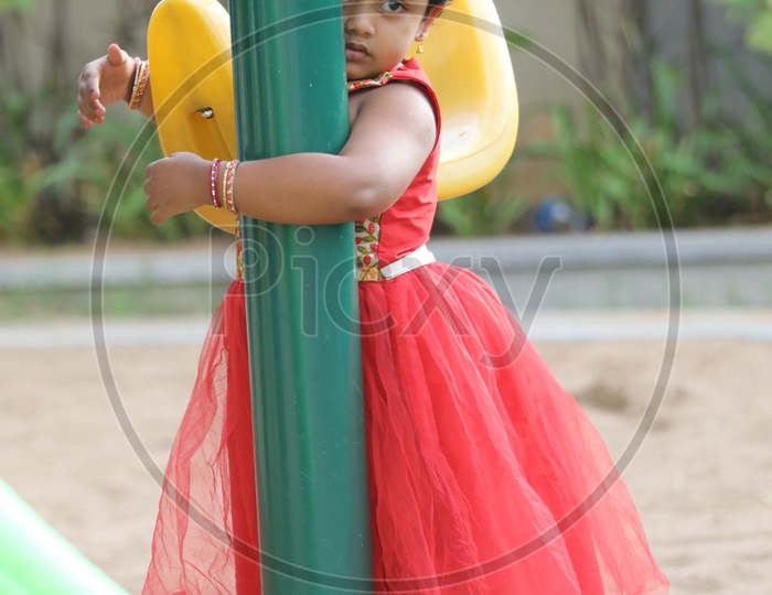 Indian Girl Child  Playing Ina Park
