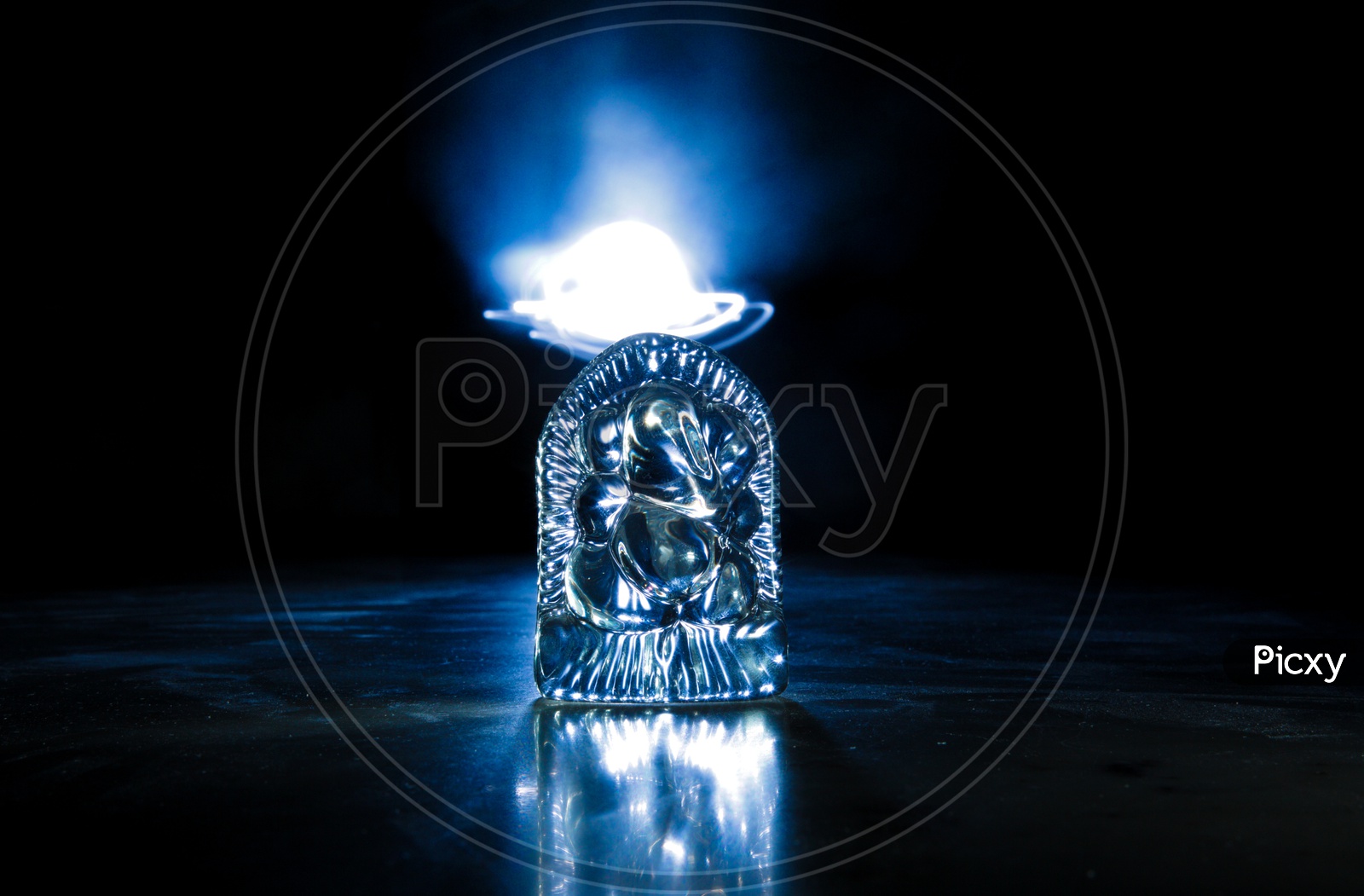 A Small Ganapathi Idol in light painting