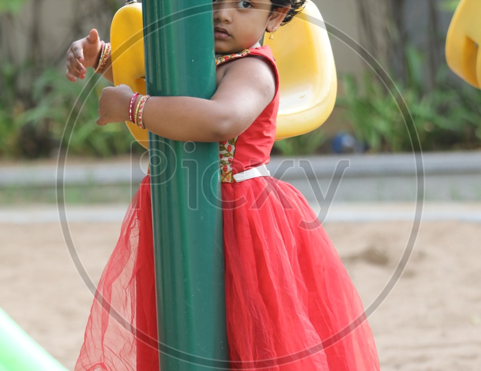 Indian Girl Child  Playing Ina Park