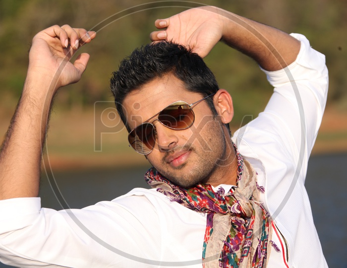 Actor Nithin  Movie Working Poses.