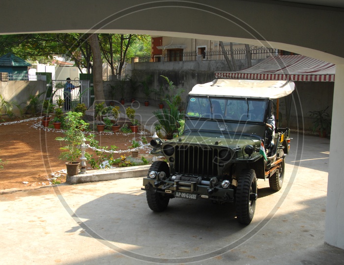 Jeep in a House Compound