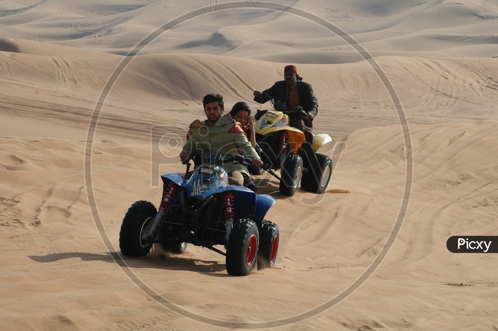 Desert Safari Quad Bikes on Desert Sand dunes