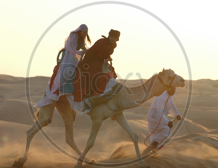 Camel Safari Camel rides on Desert Sand Dunes