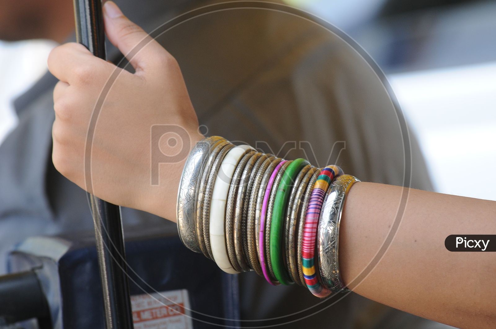A Woman  Wearing Bangles Hand closeup