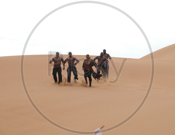 Movie shooting In Desert Sand Dunes