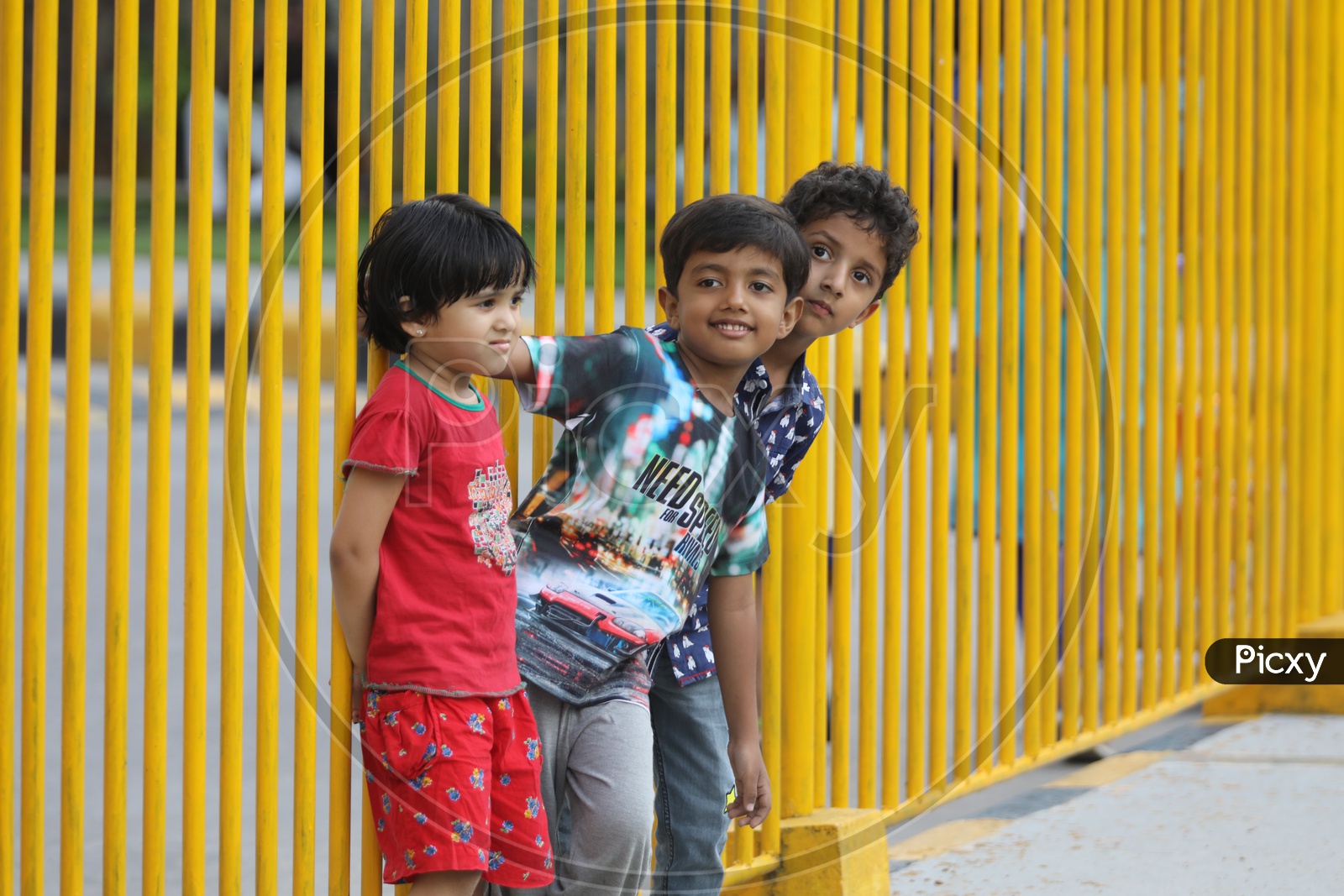 Indian Children Playing And Posing With Smile Face in a Park