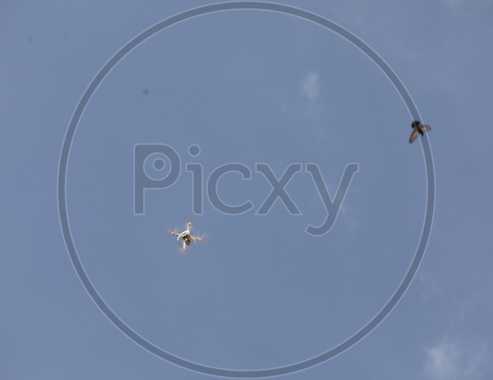 Drone Camera Flying In Sky