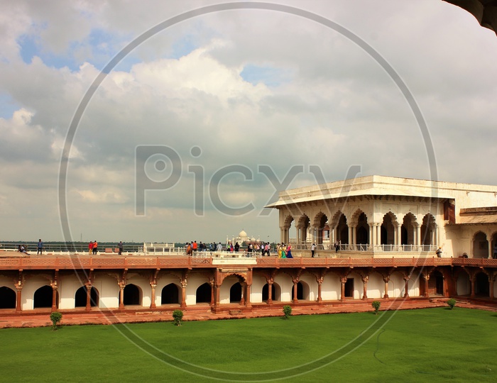A view of Taj mahal from Agra fort