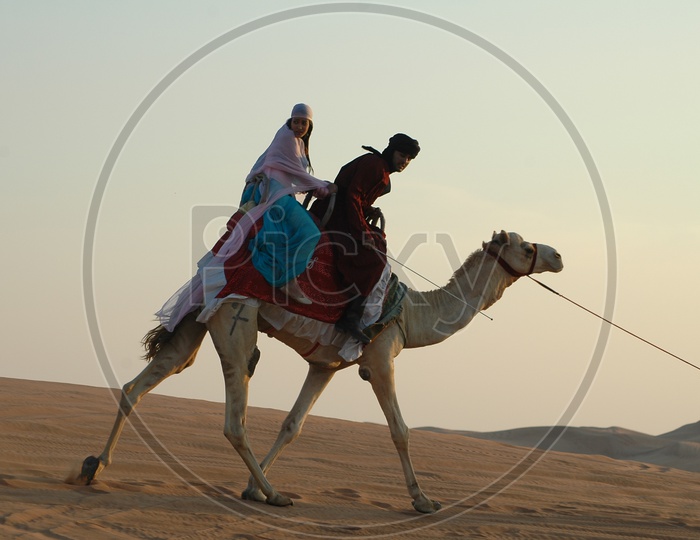 Camel Safari Camel rides on Desert Sand Dunes