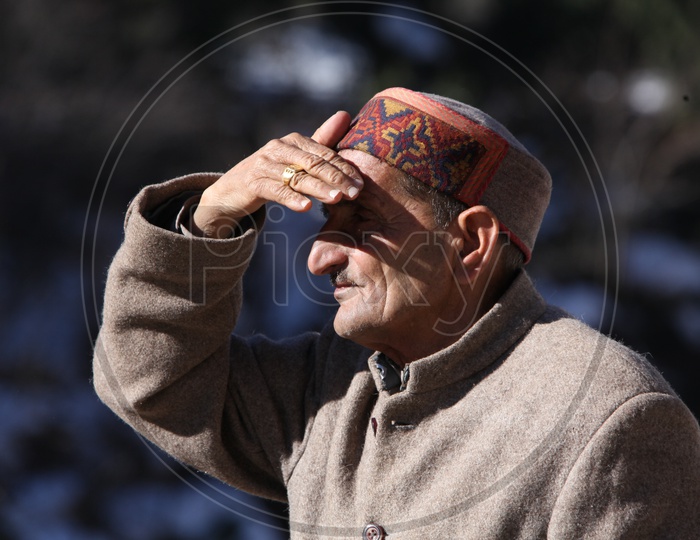 An Old man in Kashmir Villages