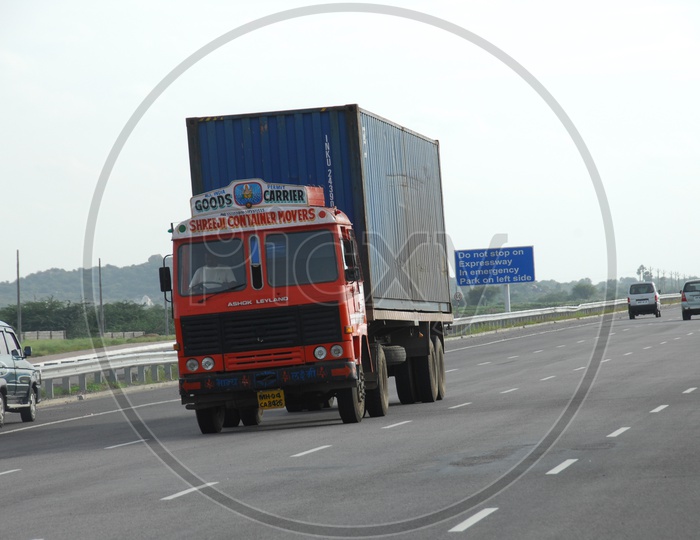 Container Truck On Nehru Ring road ORR Hyderabad