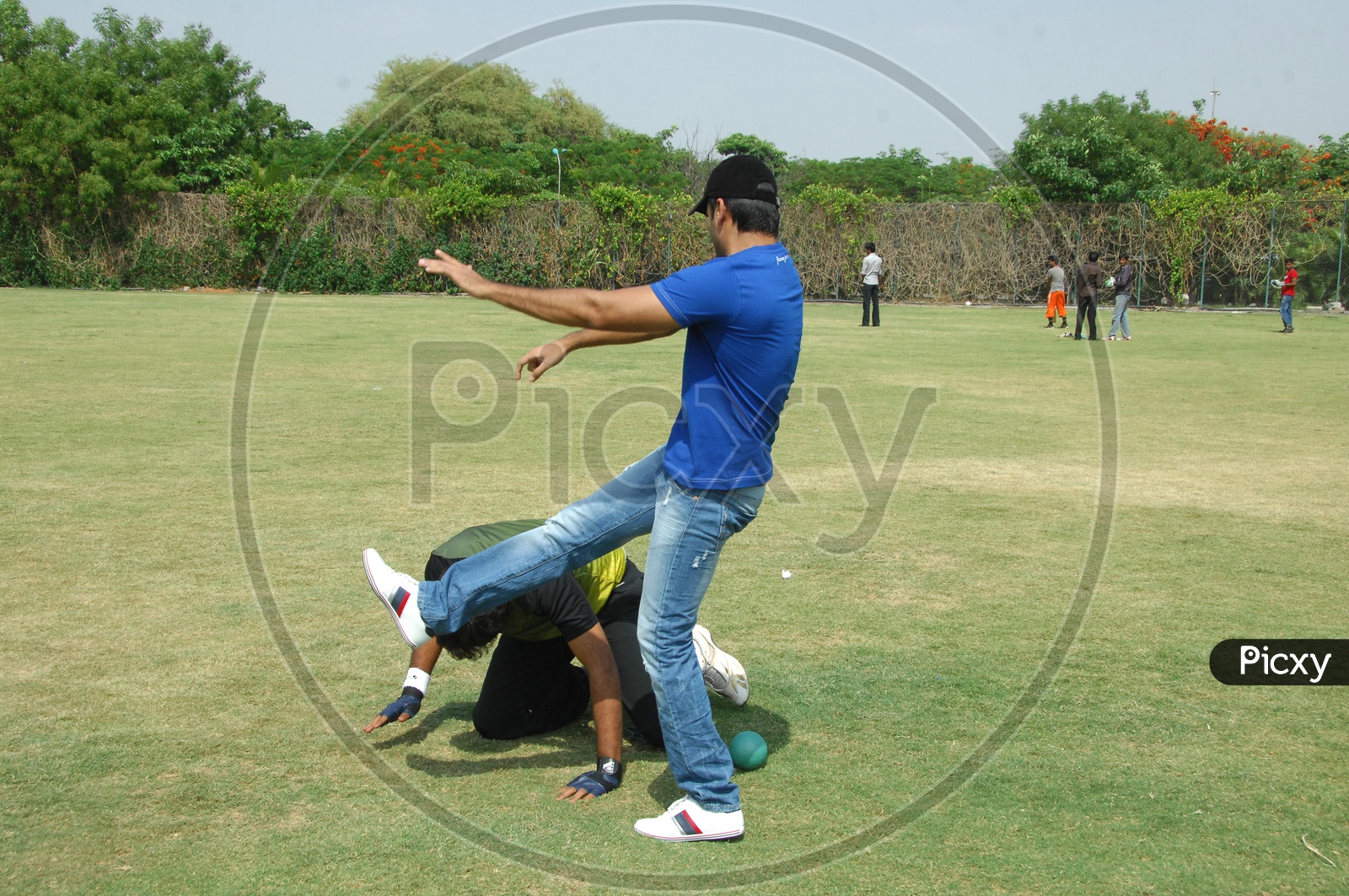 Young Indian Man Fighting In a Ground