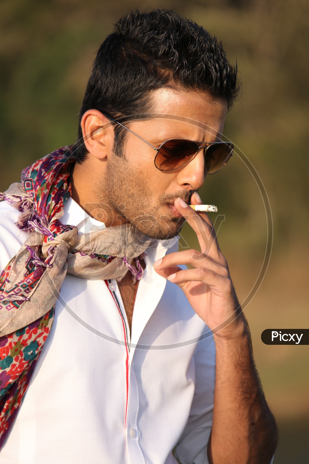 Actor Nithin  Smoking   Cigarette In a Movie Shooting