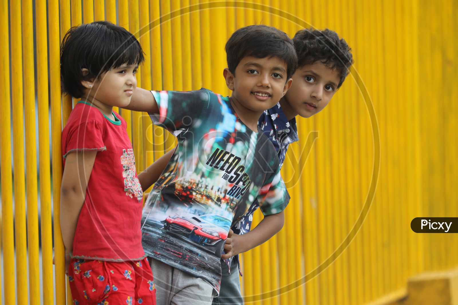 Indian Children Playing And Posing With Smile Face in a Park